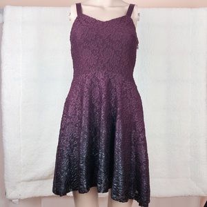 Free People Lace Purple Ombre Mini Dress